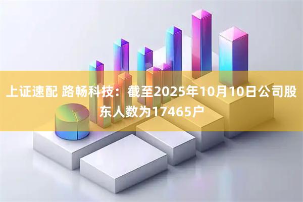 上证速配 路畅科技：截至2025年10月10日公司股东人数为17465户